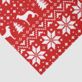 Salukiはクリスマスパターン赤のシルエットを描きます 薄葉紙 (詳細)