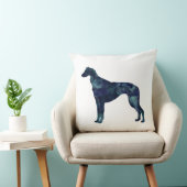 Salukiブラックウォーターカラーシルエット クッション (椅子)