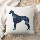 Salukiブラックウォーターカラーシルエット クッション (ブランケット)