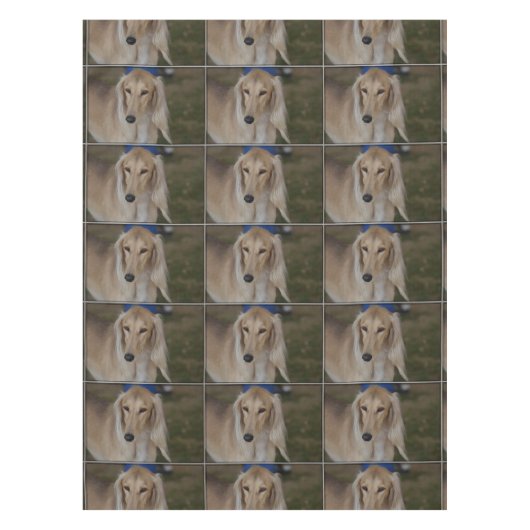 Salukiブロンドの犬 テーブルクロス (正面)