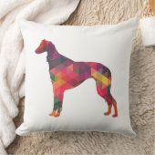 Saluki幾何学模様シルエット クッション (ブランケット)