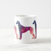 Saluki幾何学模様シルエット コーヒーマグカップ (中央)