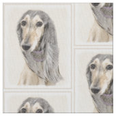 Saluki (子鹿)の絵画-かわいい元の犬の芸術 ファブリック (クローズアップ)