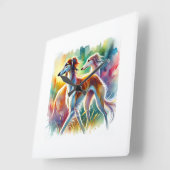 Saluki Dog 090724AREF103 - Watercolor スクエア壁時計 (傾斜)