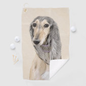 Saluki (Fawn) 絵画's – かわいいオリジナルドッグアート ゴルフタオル (インサイチュ)