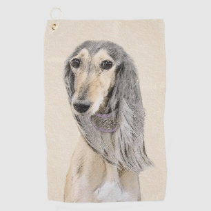 Saluki (Fawn) 絵画's – かわいいオリジナルドッグアート ゴルフタオル