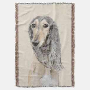 Saluki (Fawn) 絵画's – かわいいオリジナルドッグアート スローブランケット