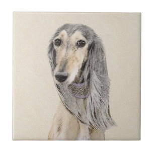 Saluki (Fawn) 絵画's – かわいいオリジナルドッグアート タイル