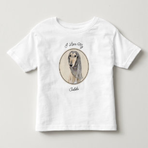 Saluki (Fawn) 絵画's – かわいいオリジナルドッグアート トドラーTシャツ
