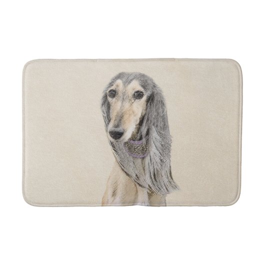 Saluki (Fawn) 絵画's – かわいいオリジナルドッグアート バスマット (正面)
