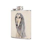 Saluki (Fawn) 絵画's – かわいいオリジナルドッグアート フラスク (左)