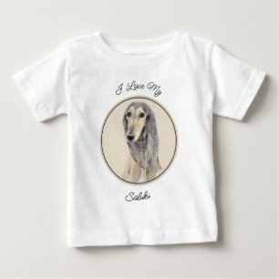 Saluki (Fawn) 絵画's – かわいいオリジナルドッグアート ベビーTシャツ