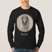 Saluki (Fawn) 絵画's – かわいいオリジナルドッグアート Tシャツ (正面)
