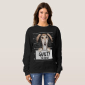 Saluki Mugshot有罪の犬 スウェットシャツ (正面フル)