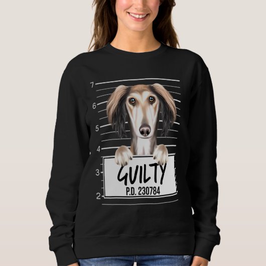 Saluki Mugshot有罪の犬 スウェットシャツ (正面)