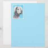 Saluki (Silver) 絵画's – かわいいオリジナルドッグアート (正面/裏面)