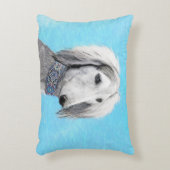 Saluki (Silver) 絵画's – かわいいオリジナルドッグアート アクセントクッション (正面(垂直))