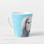Saluki (Silver) 絵画's – かわいいオリジナルドッグアート カフェラテマグ (左アングル)