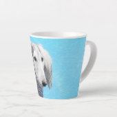 Saluki (Silver) 絵画's – かわいいオリジナルドッグアート カフェラテマグ (右アングル)