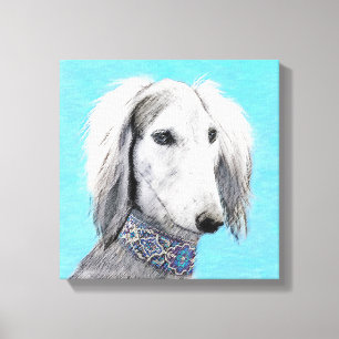 Saluki (Silver) 絵画's – かわいいオリジナルドッグアート キャンバスプリント