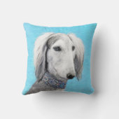 Saluki (Silver) 絵画's – かわいいオリジナルドッグアート クッション (裏面)