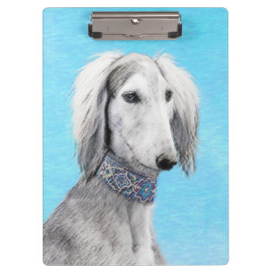 Saluki (Silver) 絵画's – かわいいオリジナルドッグアート クリップボード