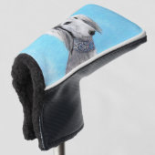 Saluki (Silver) 絵画's – かわいいオリジナルドッグアート ゴルフヘッドカバー (3/4 正面)