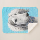 Saluki (Silver) 絵画's – かわいいオリジナルドッグアート シェルパブランケット (正面(横))
