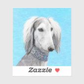 Saluki (Silver) 絵画's – かわいいオリジナルドッグアート シール (シート)