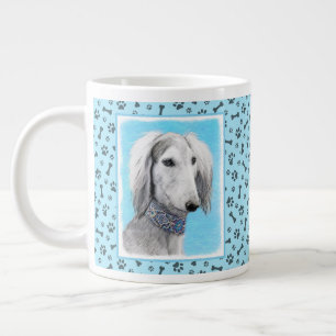 Saluki (Silver) 絵画's – かわいいオリジナルドッグアート ジャンボコーヒーマグカップ