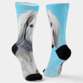 Saluki (Silver) 絵画's – かわいいオリジナルドッグアート ソックス (傾斜あり)