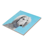 Saluki (Silver) 絵画's – かわいいオリジナルドッグアート タイル (側面)