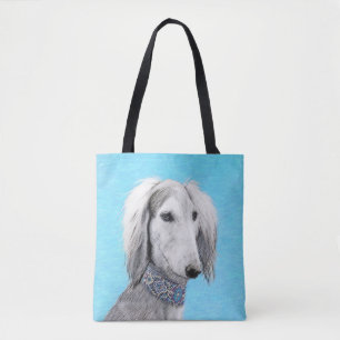 Saluki (Silver) 絵画's – かわいいオリジナルドッグアート トートバッグ