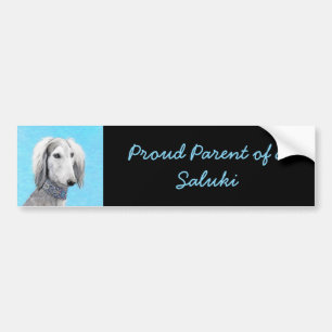 Saluki (Silver) 絵画's – かわいいオリジナルドッグアート バンパーステッカー