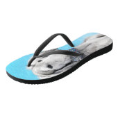 Saluki (Silver) 絵画's – かわいいオリジナルドッグアート ビーチサンダル (アングル)