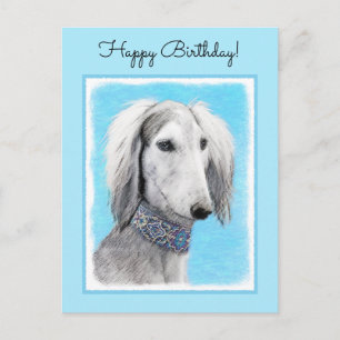 Saluki (Silver) 絵画's – かわいいオリジナルドッグアート ポストカード