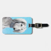 Saluki (Silver) 絵画's – かわいいオリジナルドッグアート ラゲッジタグ (正面横)