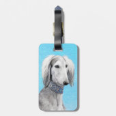 Saluki (Silver) 絵画's – かわいいオリジナルドッグアート ラゲッジタグ (裏面縦)