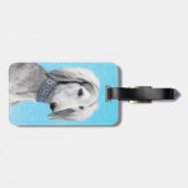 Saluki (Silver) 絵画's – かわいいオリジナルドッグアート ラゲッジタグ (裏面横)