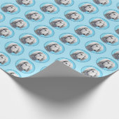 Saluki (Silver) 絵画's – かわいいオリジナルドッグアート ラッピングペーパー (角)