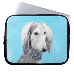 Saluki (Silver) 絵画's – かわいいオリジナルドッグアート ラップトップスリーブ