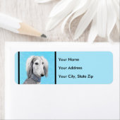 Saluki (Silver) 絵画's – かわいいオリジナルドッグアート ラベル (インサイチュ)