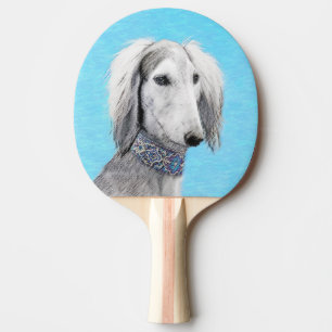 Saluki (Silver) 絵画's – かわいいオリジナルドッグアート 卓球ラケット