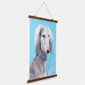 Saluki (Silver) 絵画's – かわいいオリジナルドッグアート 吊り下げ型タペストリー (傾斜あり)