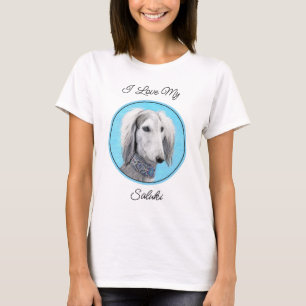 Saluki (Silver) 絵画's – かわいいオリジナルドッグアート Tシャツ