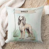 Saluki Watercolor Personalized Dog クッション (ブランケット)
