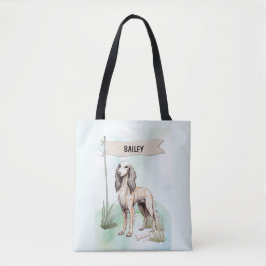 Saluki Watercolor Personalized Dog トートバッグ