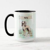 Saluki Watercolor Personalized Dog マグカップ (左)