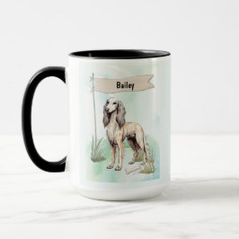 Saluki Watercolor Personalized Dog マグカップ