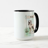 Saluki Watercolor Personalized Dog マグカップ (正面右)